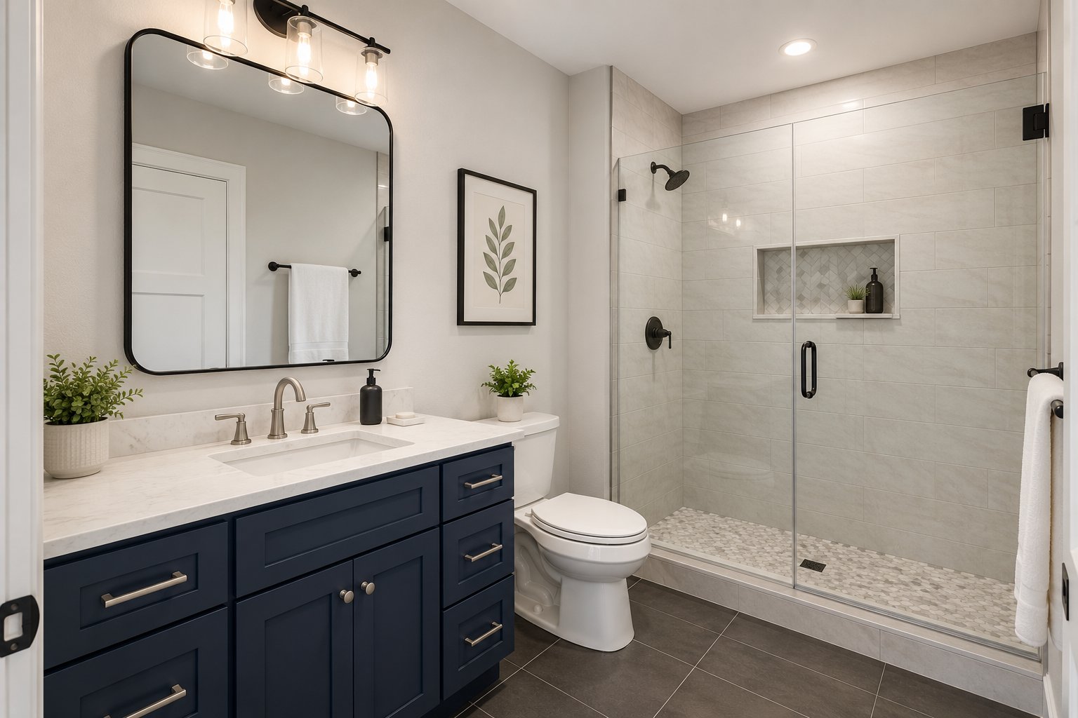 After — modern bathroom remodel