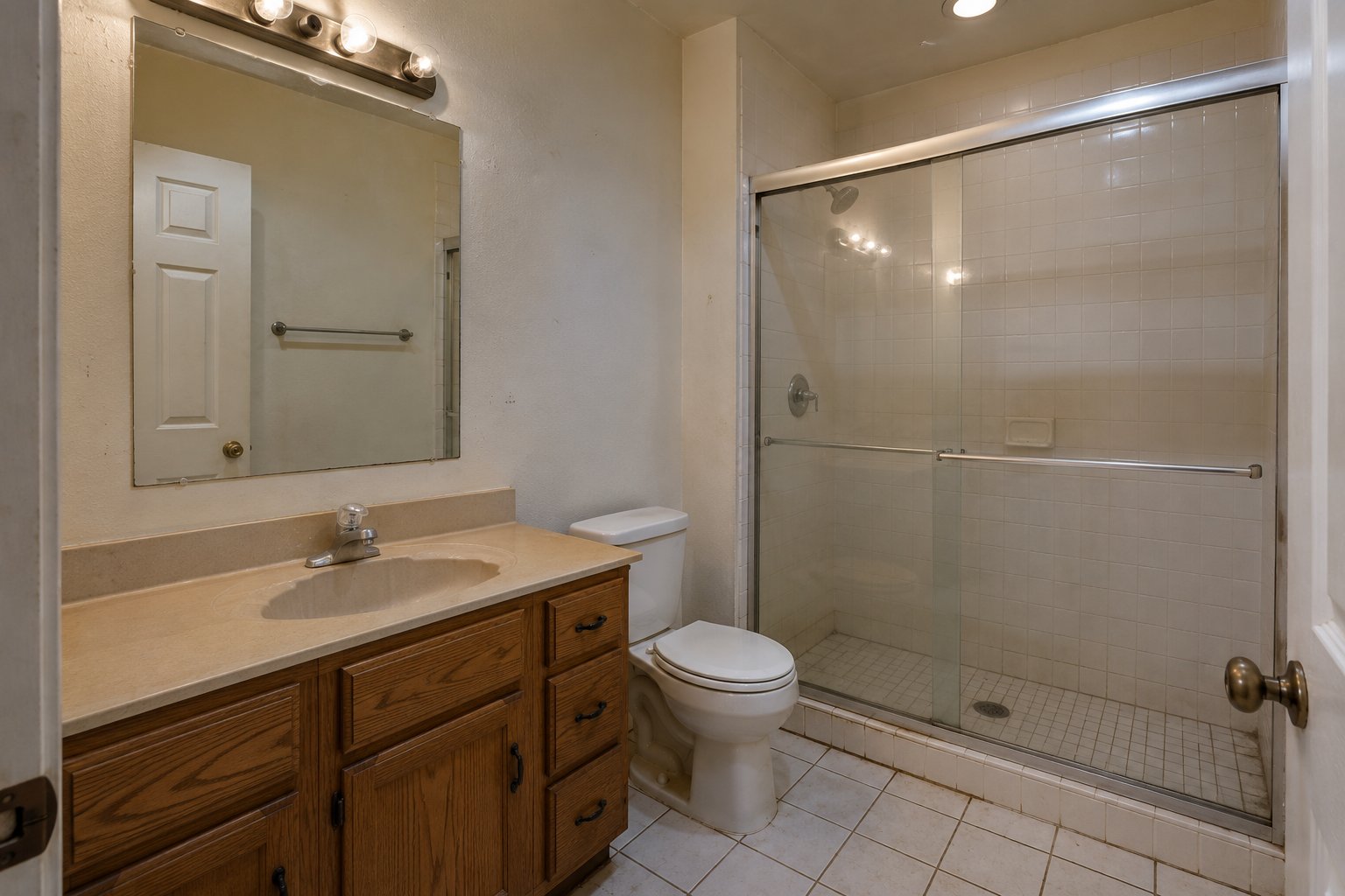 Before — dated bathroom
